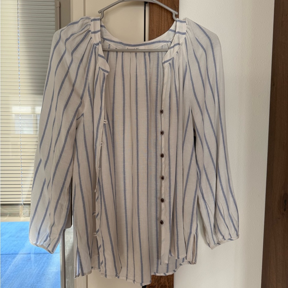 BE COOL Blue and White Striped Blouse